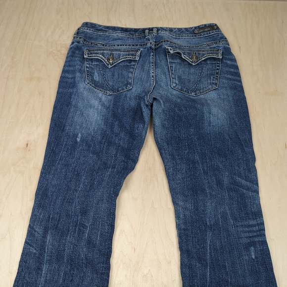 Express, Thick Stitch, Distressed, Boot Cut Jeans, Women's (12R) - Picture 10 of 12